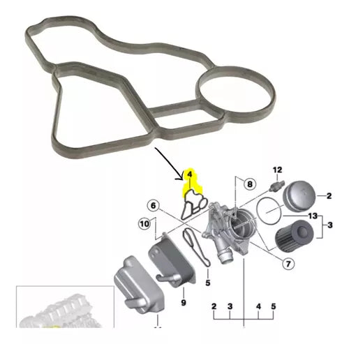 Junta Resfriador Óleo BMW - Original - X6 Sdrive35i 3.0 F16 2014 18 2019