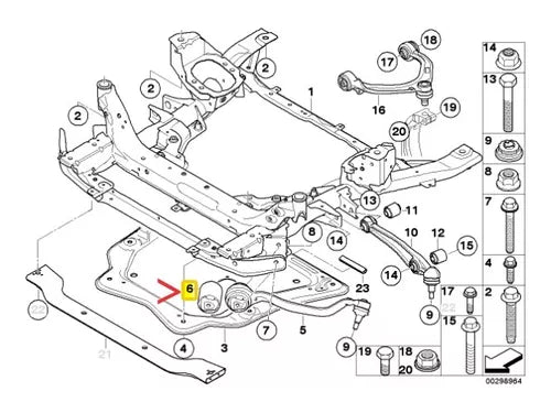 Par De Bucha Braço Curvo Dianteiro Bmw X5 X6 2006 A 2014